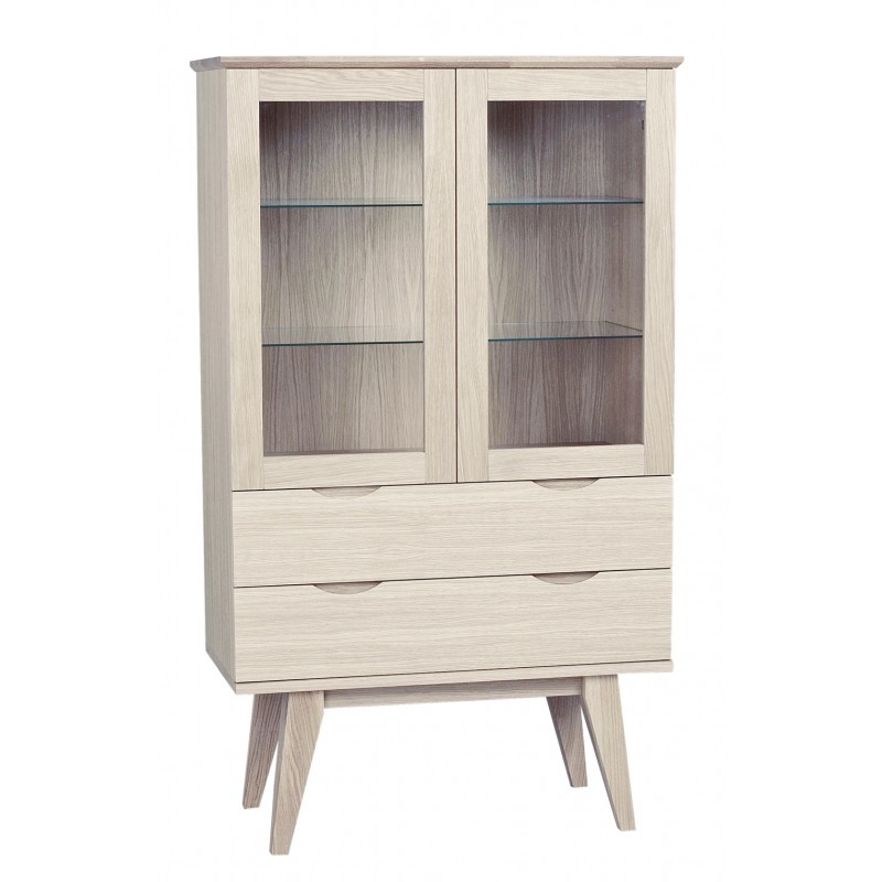 RO FILIPPA GLASS CABINET WHITEWASH